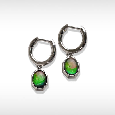 Essentials Oval Ammolite Earrings in Sterling Silver