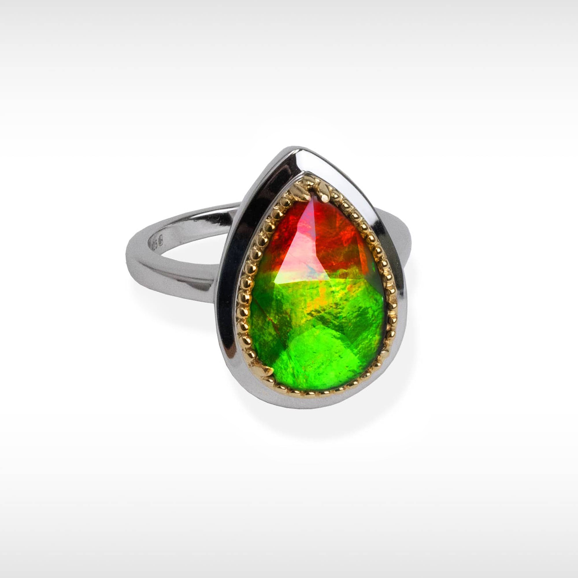 Women's Sterling Silver Ammolite Ring – Korite