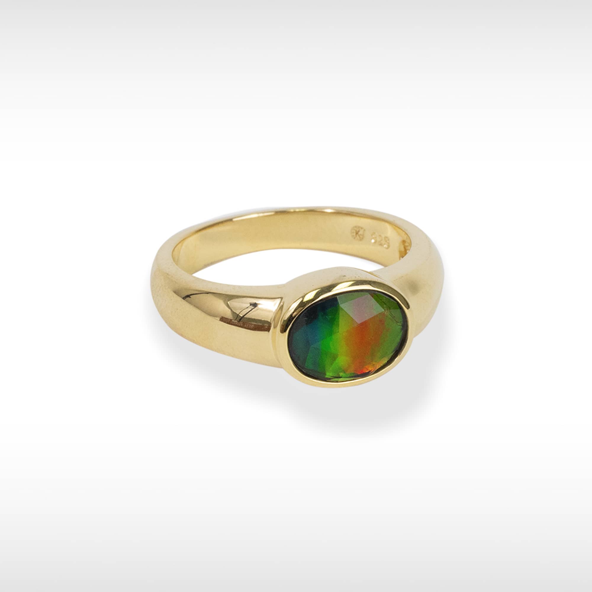 Sterling Silver Ammolite Ring Sterling Silver 6