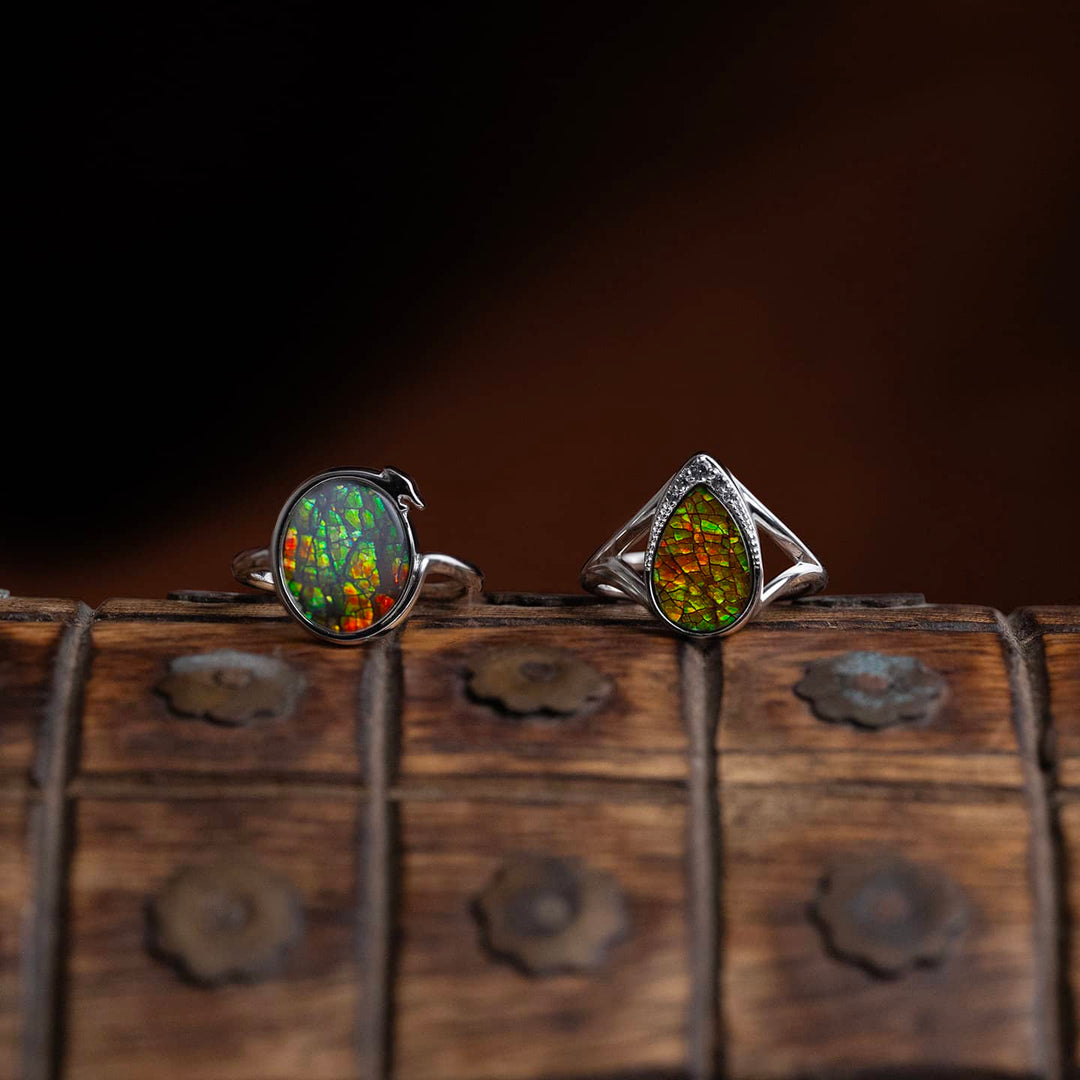 Imperial Ammolite Ring in sterling silver