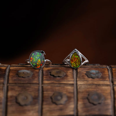 Imperial Ammolite Ring in sterling silver