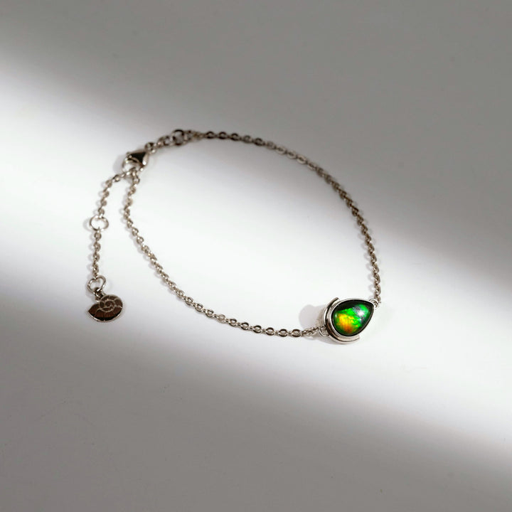 Essentials Teardrop Ammolite Bracelet in Sterling Silver