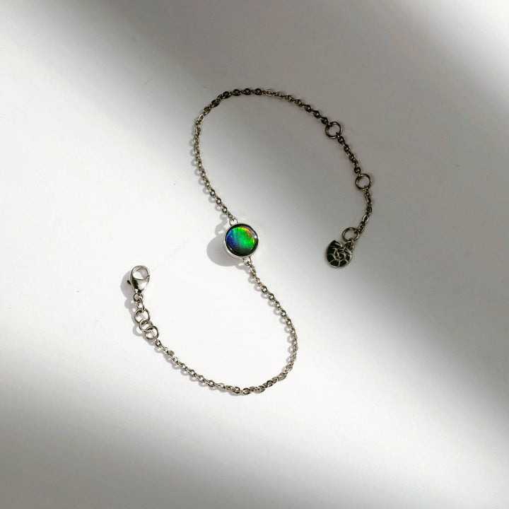 Essentials Round Ammolite Bracelet in Sterling Silver