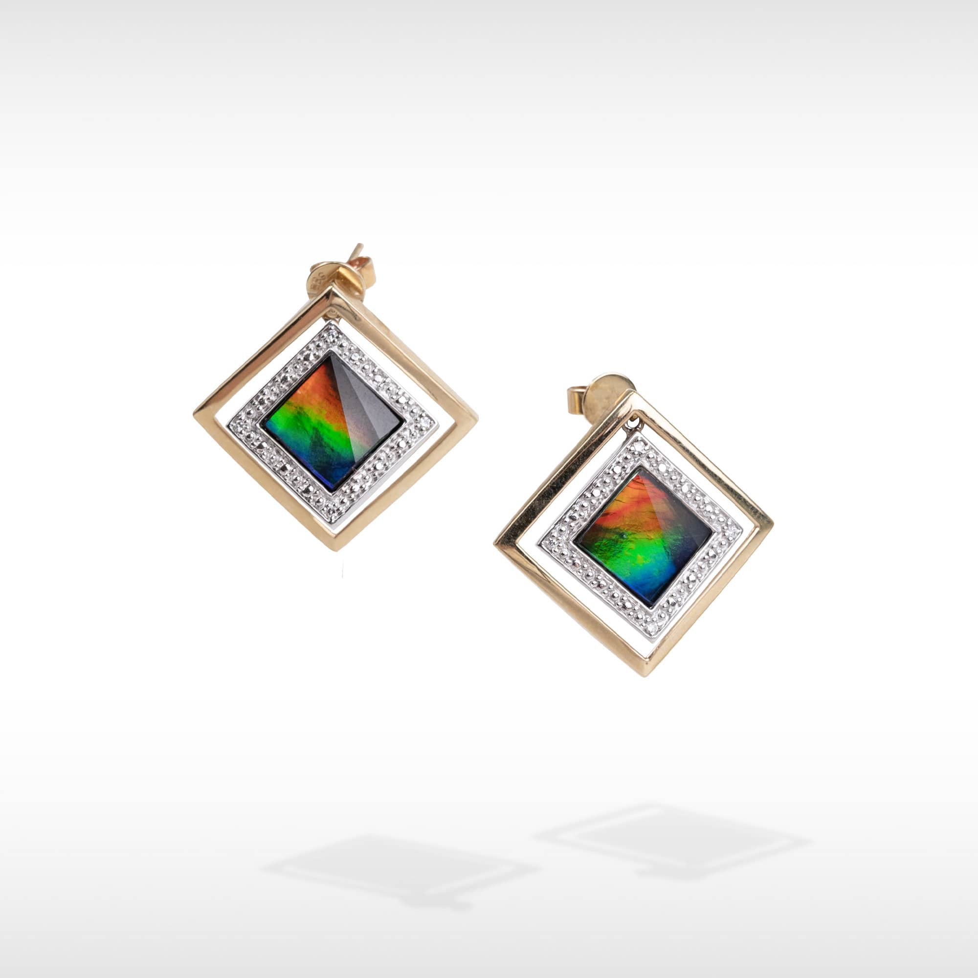 Pear Shaped Canadian buy Ammolite 14k Rose Gold Stud Earrings.