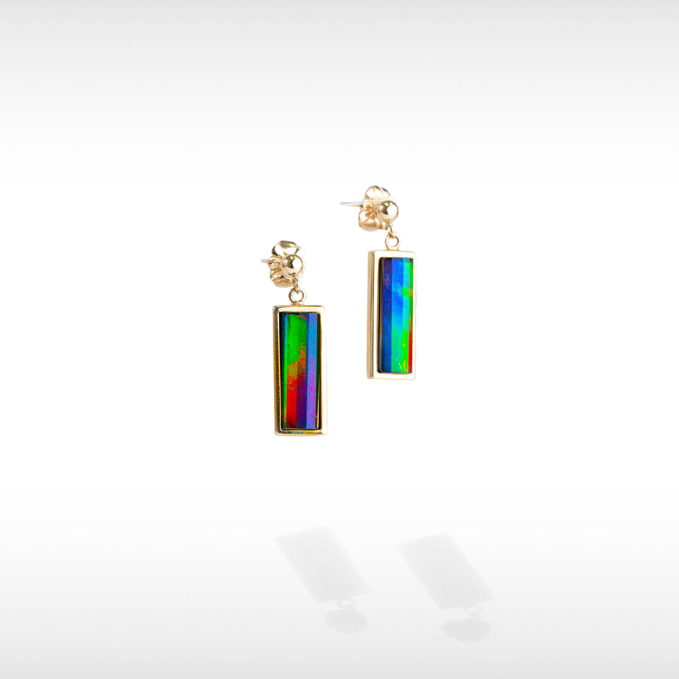 Women's 14K Gold A Grade Ammolite Earrings