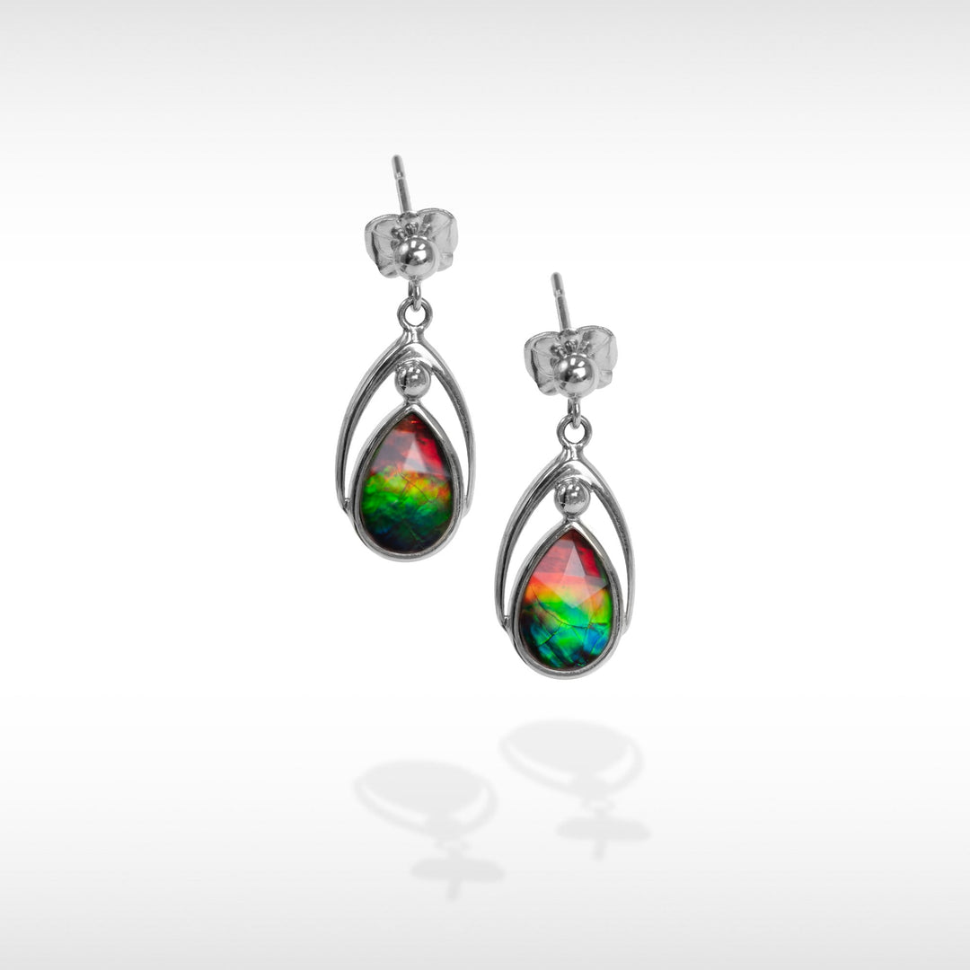 Women's 14K Gold A Grade Ammolite Earrings