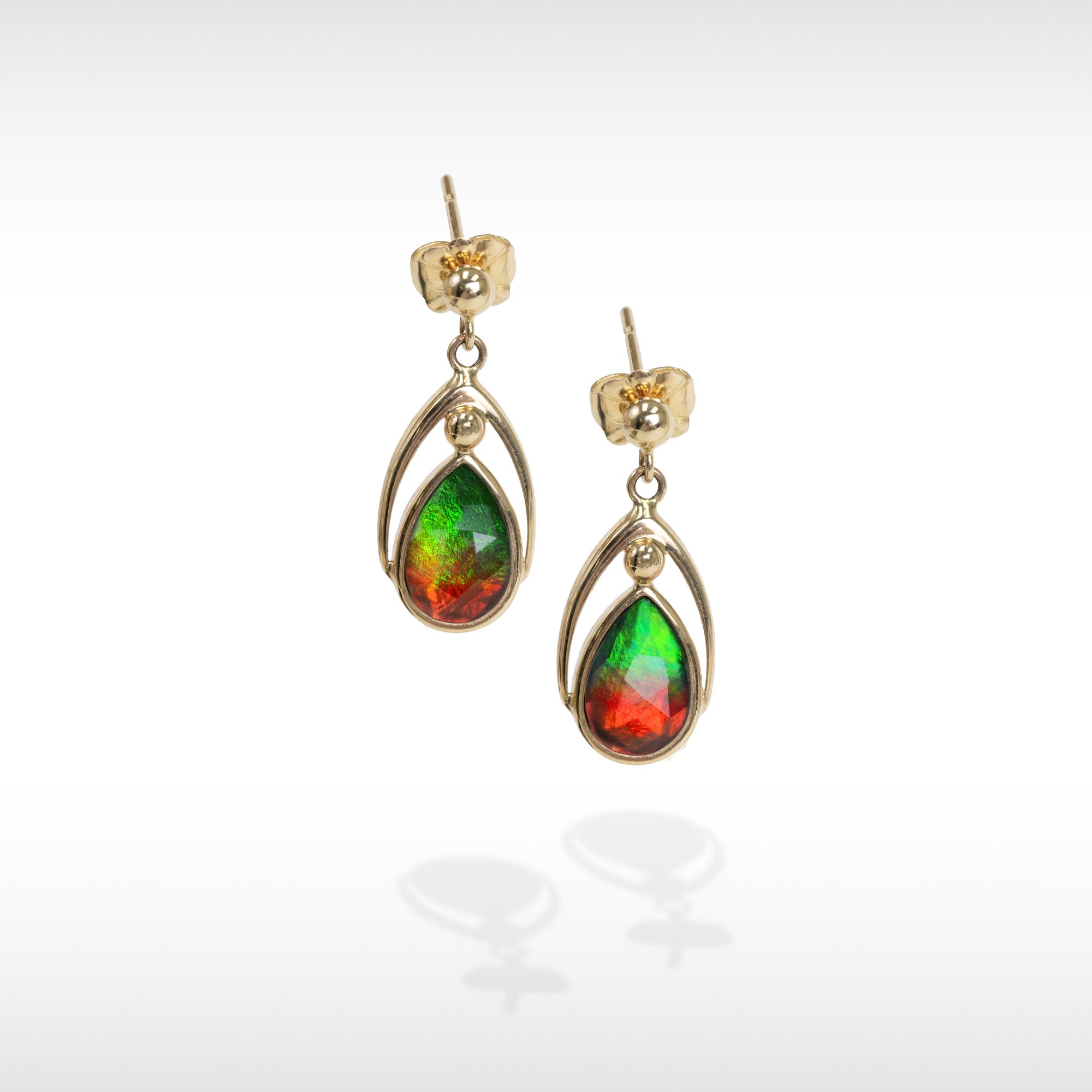 Pear Shaped Canadian buy Ammolite 14k Rose Gold Stud Earrings.