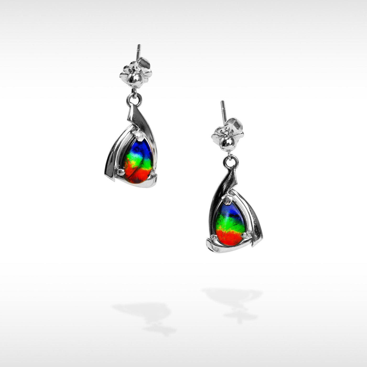 Women's 14K Gold  AA Grade Ammolite Earrings