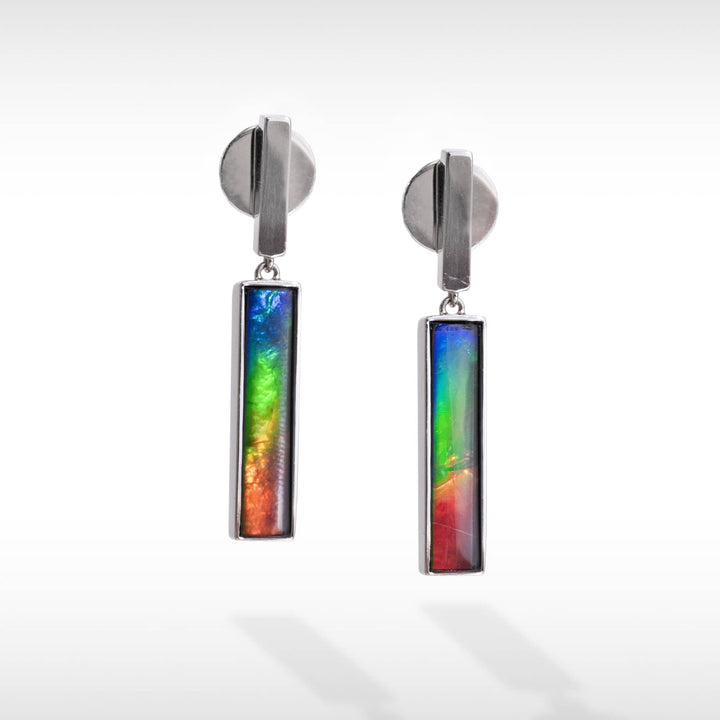 Barre Ammolite Earrings in Sterling Silver