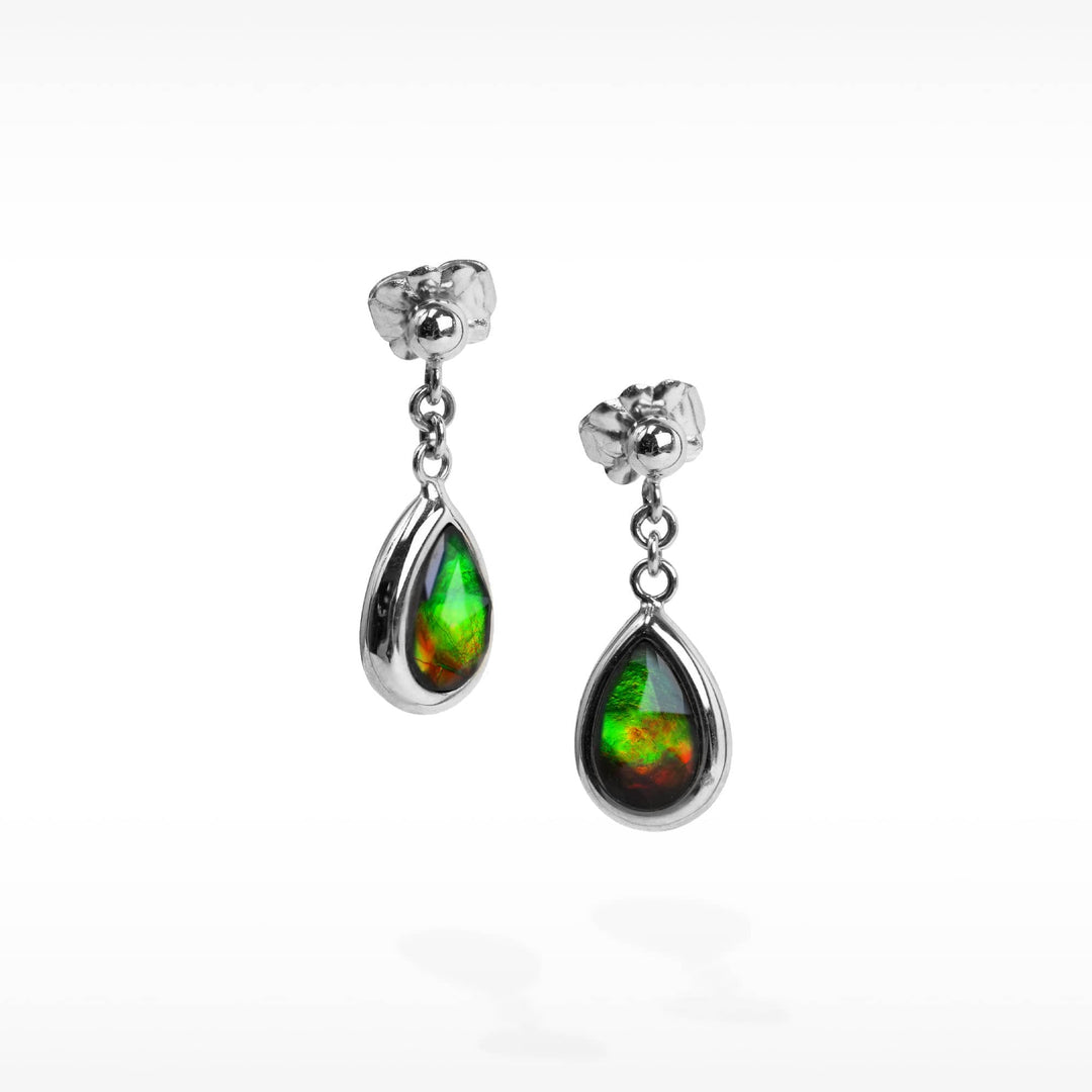 Women's 14K Gold A Grade Ammolite Earrings