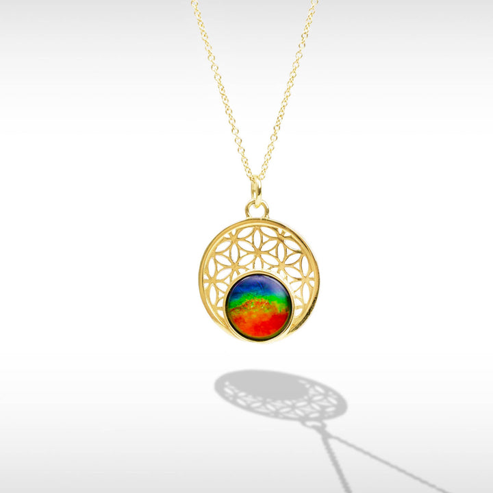 Baroque Ammolite Pendant in 14K Gold