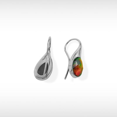 Essentials Teardrop Ammolite Earrings in Sterling Silver
