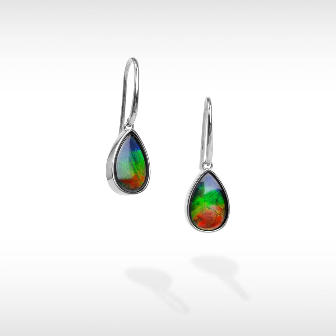 Essentials Pear Ammolite Earrings in Sterling Silver