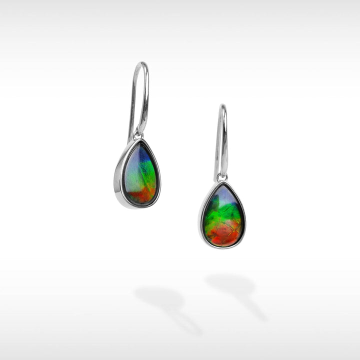 Essentials Pear Ammolite Earrings in Sterling Silver