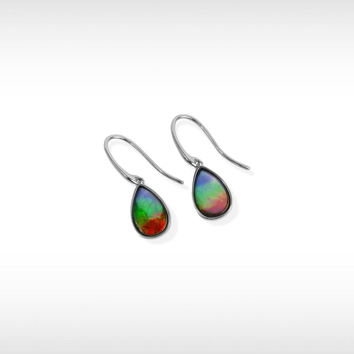 Essentials Pear Ammolite Earrings in Sterling Silver