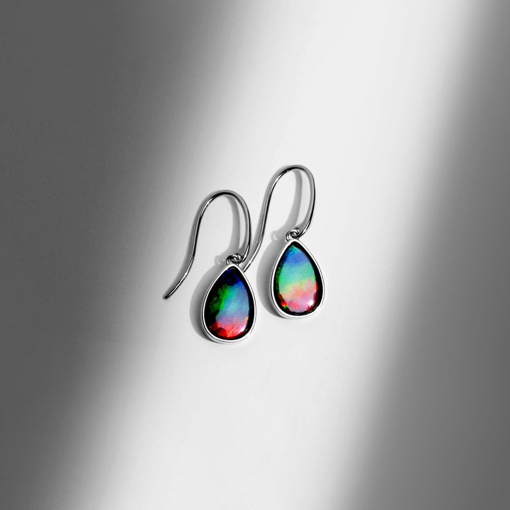 Essentials Pear Ammolite Earrings in Sterling Silver