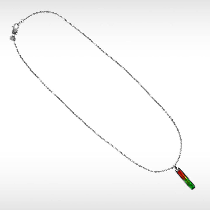 Essentials Men Rectangle Ammolite Pendant in Sterling Silver