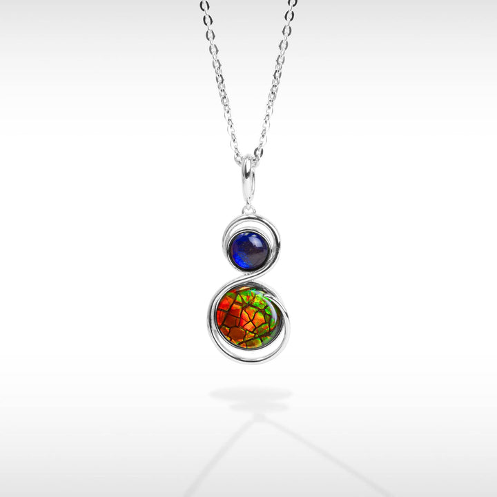 Imperial Number Eight Ammolite Pendant in sterling silver