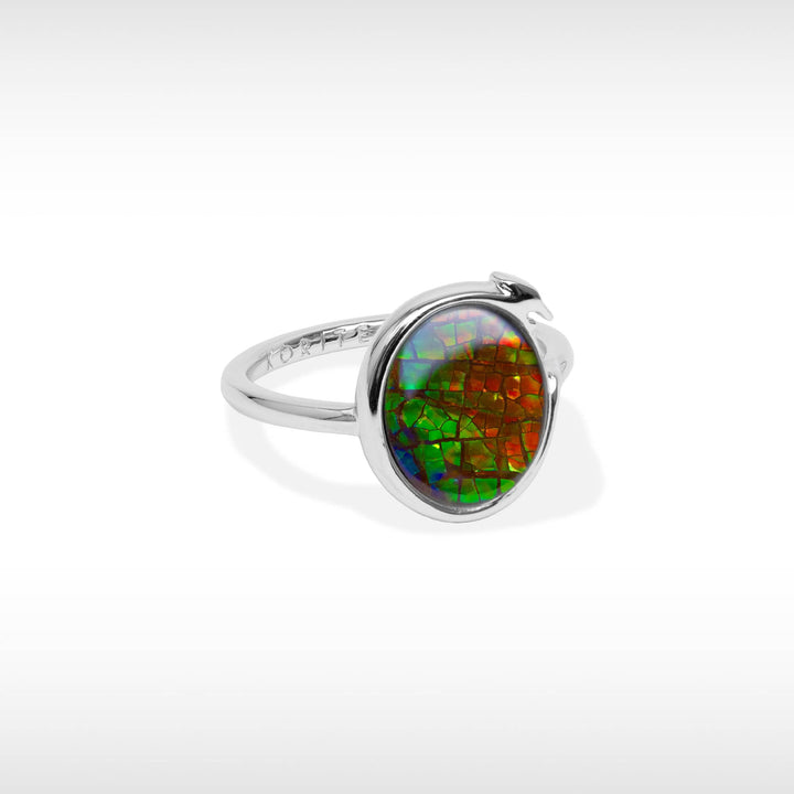 Imperial Dragonhead Ammolite Ring in sterling silver