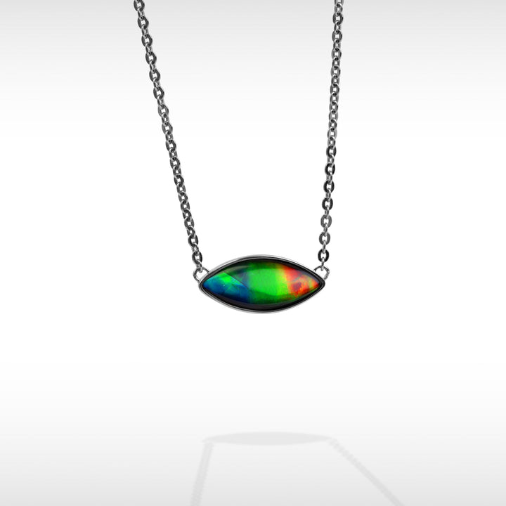 Essentials Marquis Ammolite Pendant in Sterling Silver