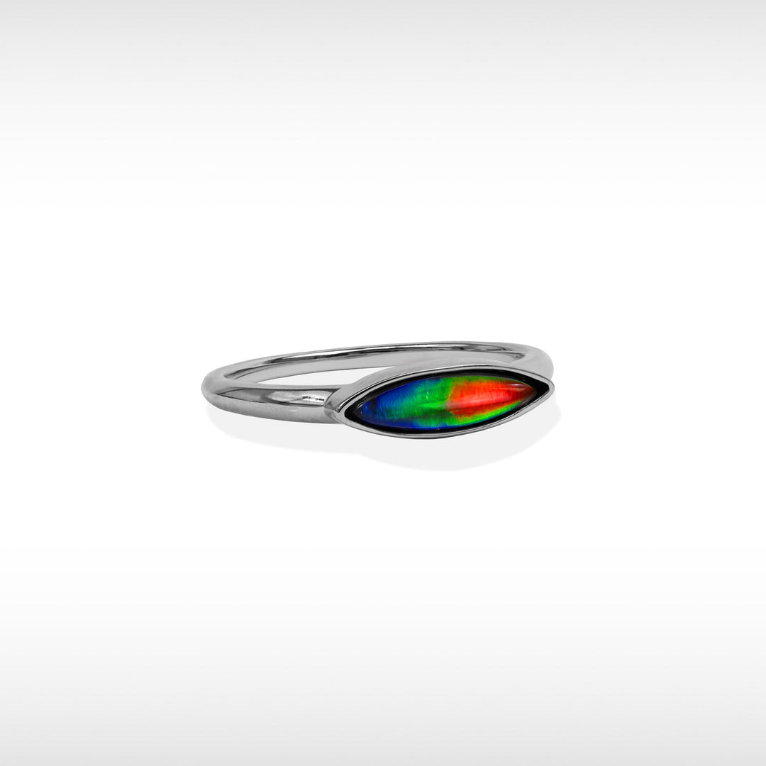 Essentials Marquis Ammolite Ring in Sterling Silver