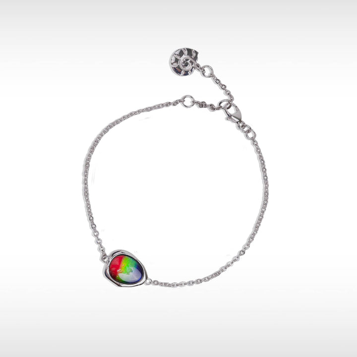 Organic Ammolite Bracelet in Sterling Silver