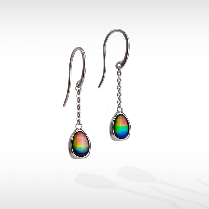 Organic Ammolite Earrings in Sterling Silver