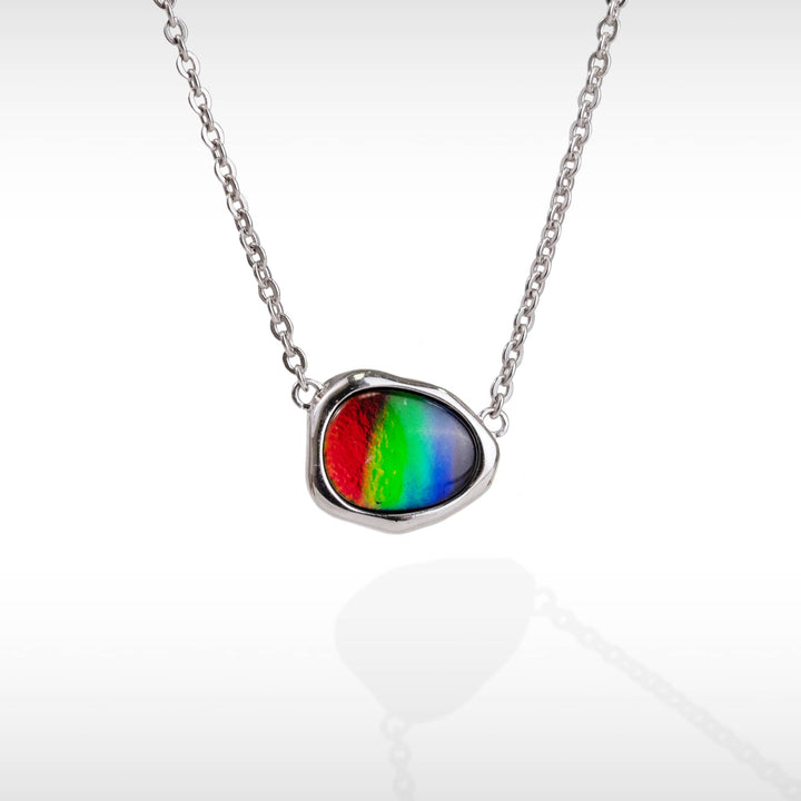 Organic Ammolite Pendant in Sterling Silver