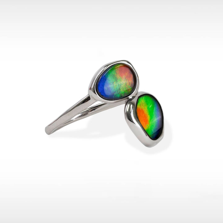 Organic Ammolite Ring in Sterling Silver