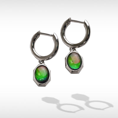 Essentials Oval Ammolite Earrings in Sterling Silver