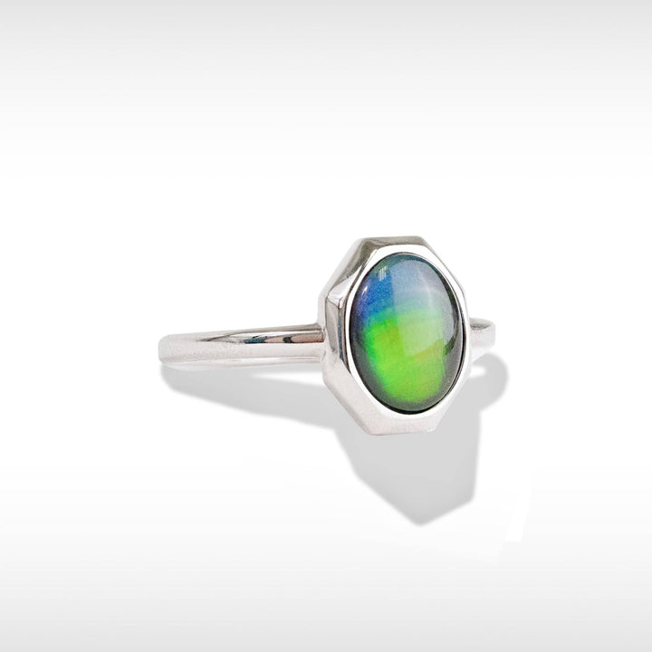 Essentials Oval Ammolite Ring in Sterling Silver