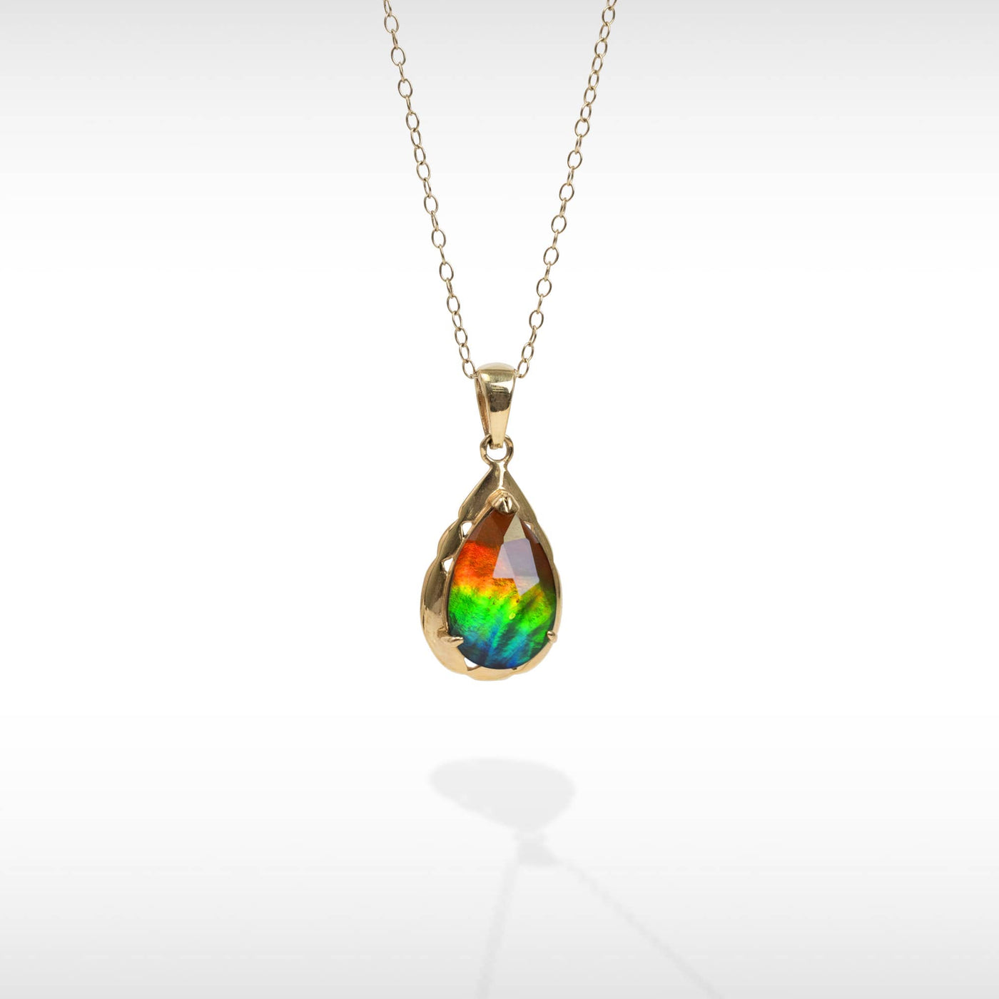 Women's 14K Gold A Grade Ammolite Pendant