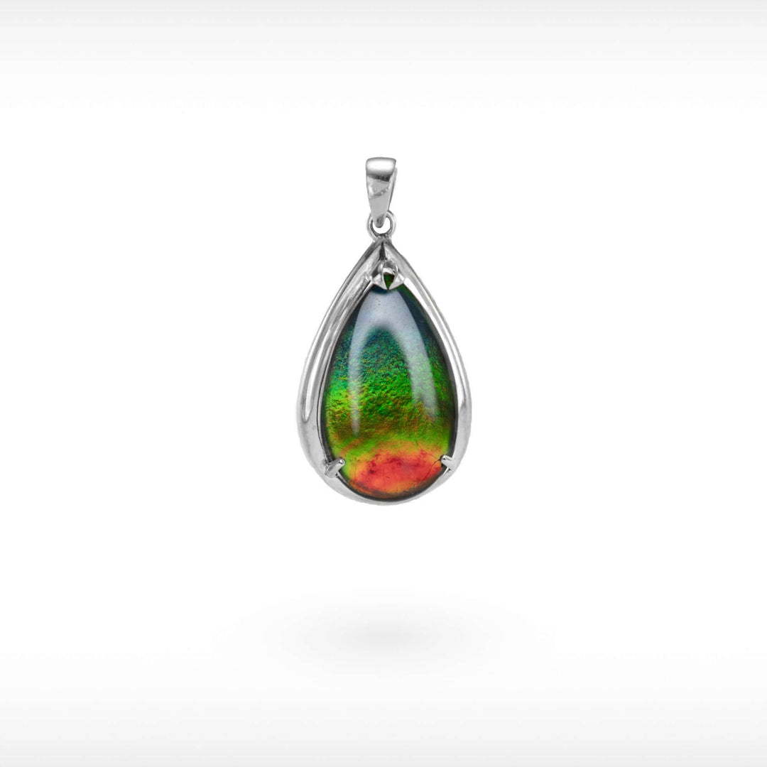 14K Gold A Grade Ammolite Pendant