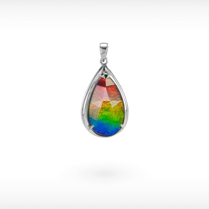 14K Gold A Grade Ammolite Pendant