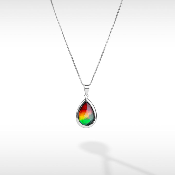 14K Gold A Grade Ammolite Pendant