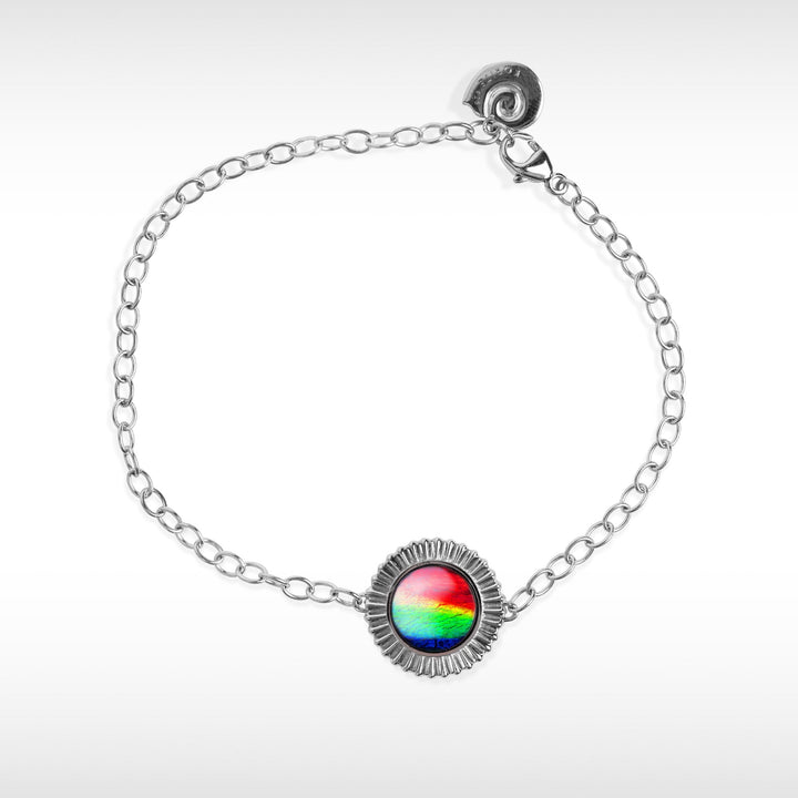 Origins Small Round Ammolite Bracelet in Sterling Silver