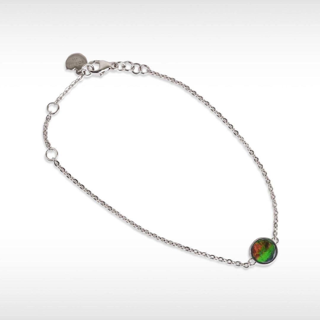 Essentials Round Ammolite Bracelet in Sterling Silver