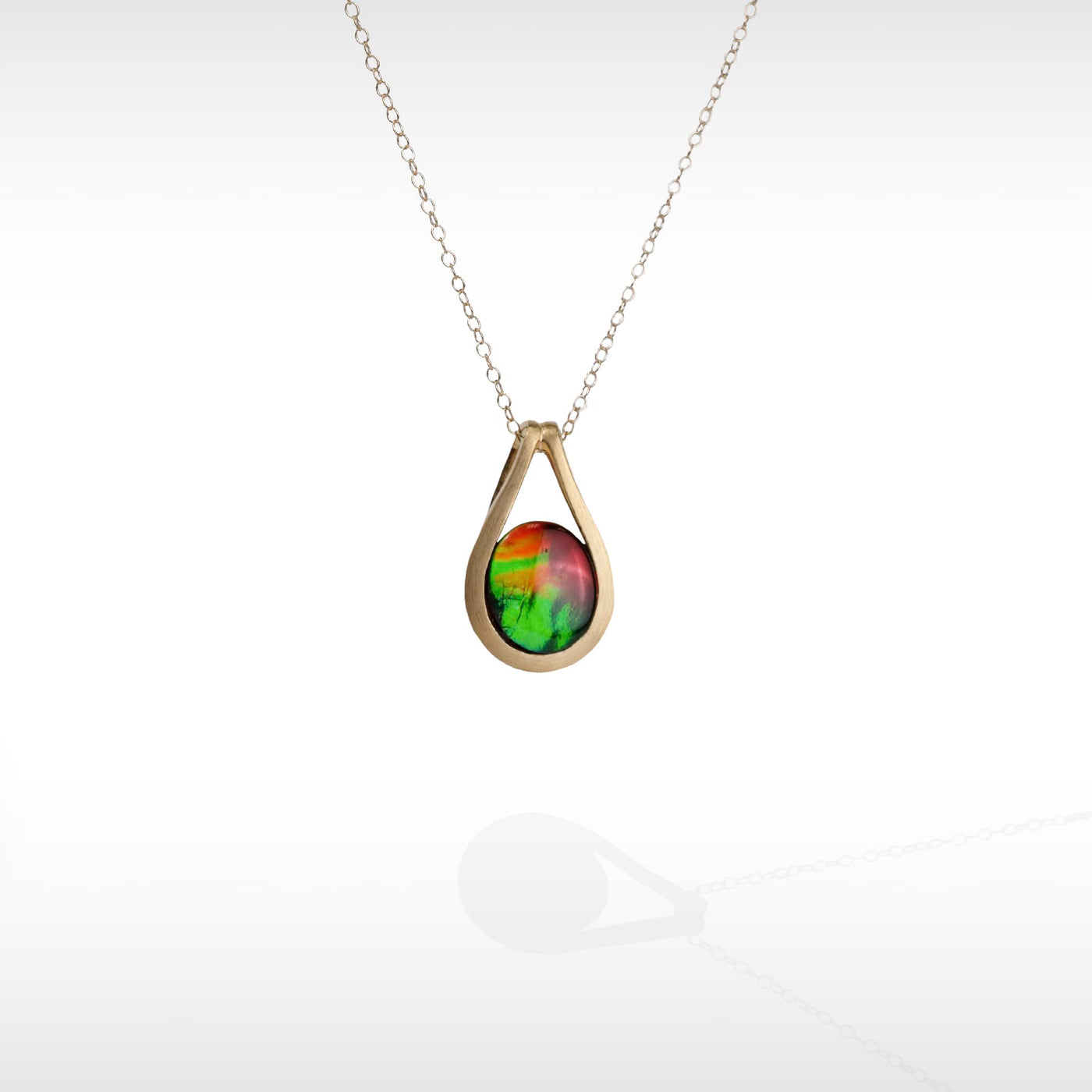 Women's Gold Plated Sterling Silver Ammolite Pendant