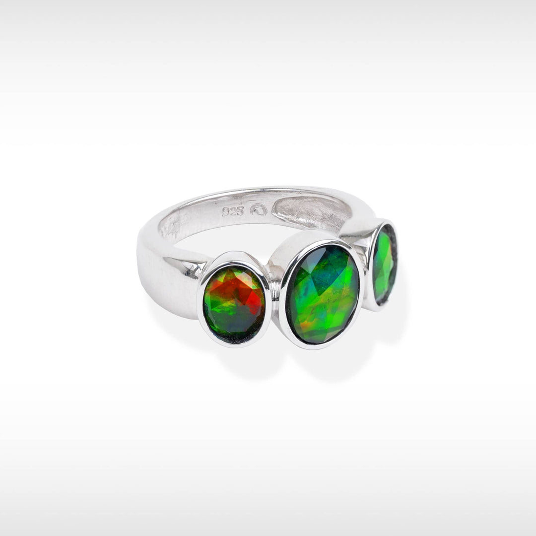 Women's Sterling Silver Ammolite Ring