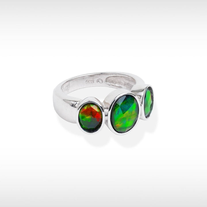 Women's Sterling Silver Ammolite Ring