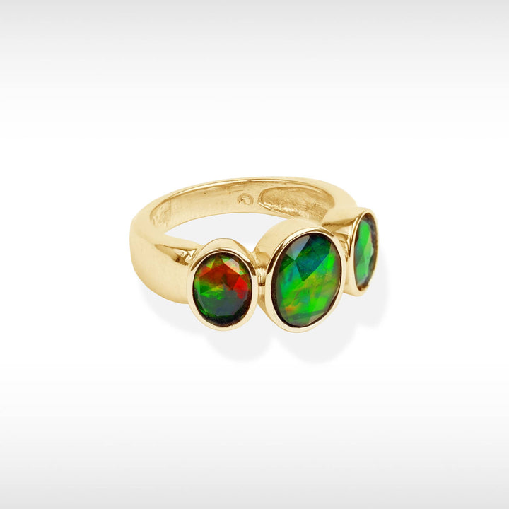 Women's Sterling Silver Ammolite Ring