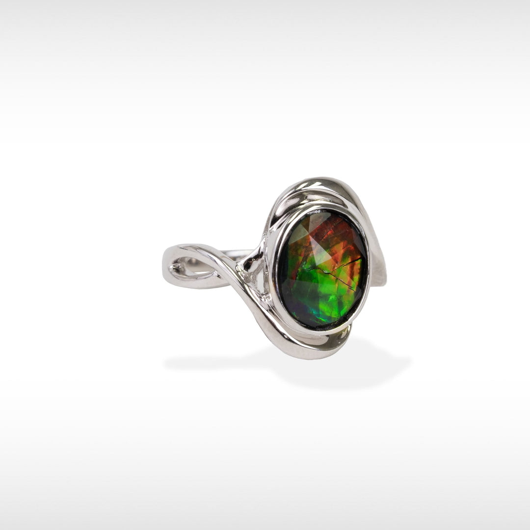 Women s Sterling Silver Ammolite Ring KORITE
