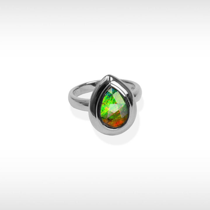 Women's Sterling Silver Ammolite Ring