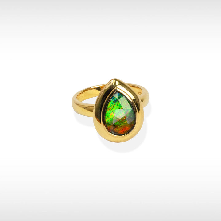 Women's Sterling Silver Ammolite Ring