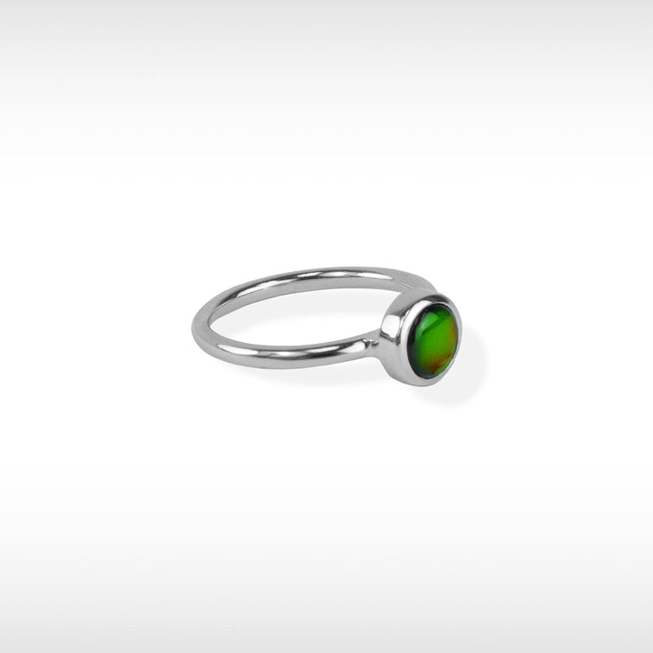 Women's Sterling Silver Ammolite Ring