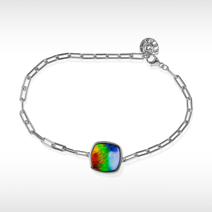 Origins Cushion Ammolite Bracelet in Sterling Silver