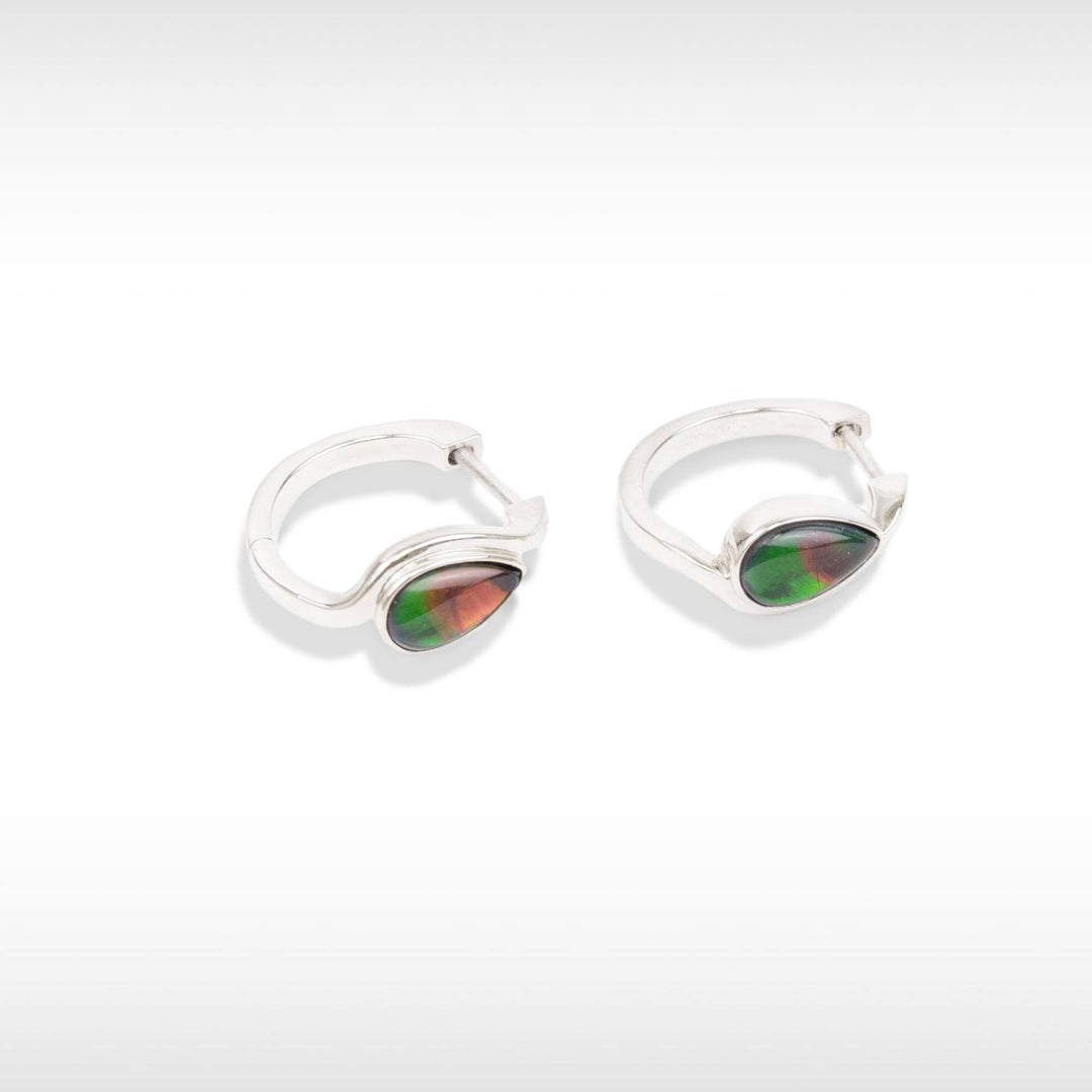 Essentials Teardrop Ammolite Earrings in Sterling Silver