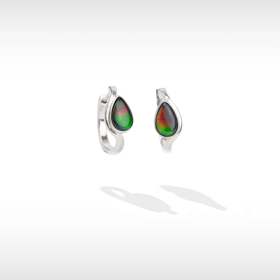 Essentials Teardrop Ammolite Earrings in Sterling Silver