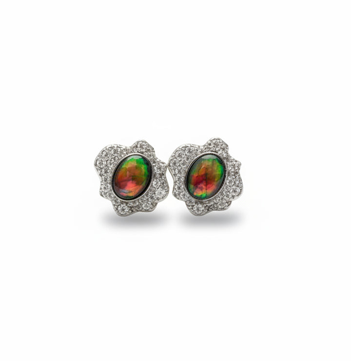 Limited Edition: Bloom Ammolite Stud Earrings with Accents