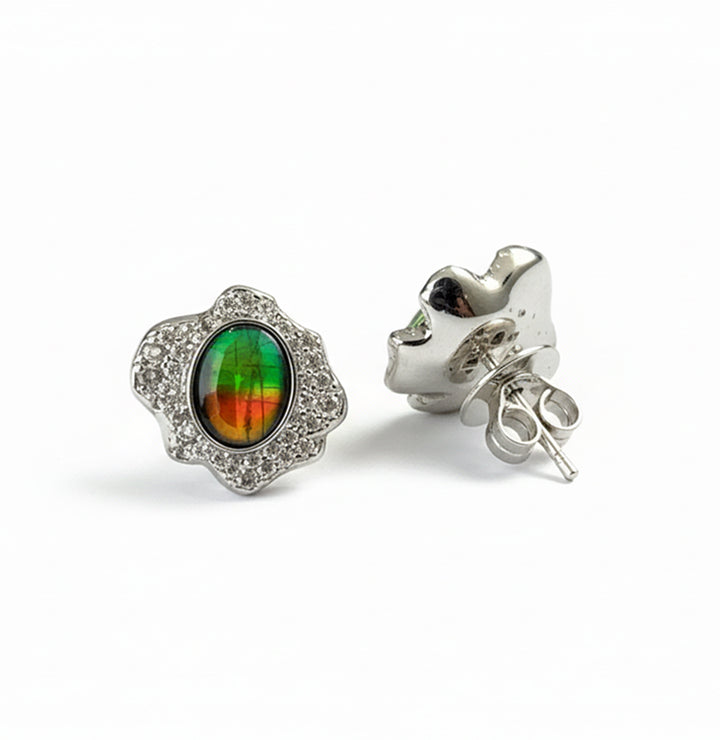 Limited Edition: Bloom Ammolite Stud Earrings with Accents